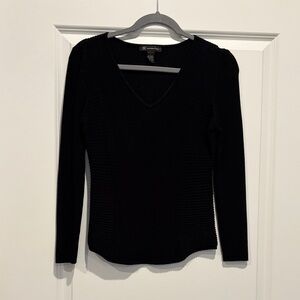 INC International Concepts Classic Black V-Neck Sweater